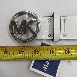 Michael Michael Kors NWT Silver White Leather Size Large